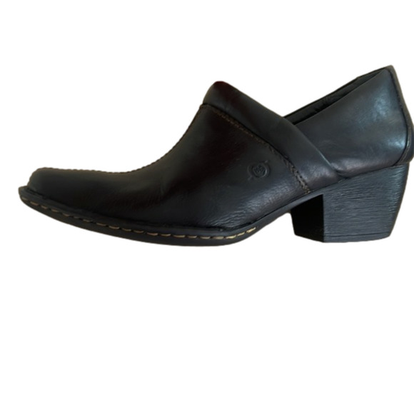 Born Shoes - BORN slip ons mules shoes loafers dark brown leather size 8